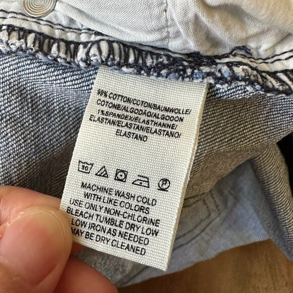 FREE PEOPLE Ella Jeans Blue Denim Distressed Button Fly Cropped - Picture 11 of 14